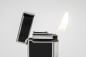 Mobile Preview: Rattray's Pfeifen Feuerzeug Grand Chrome & Schwarz schräge Flamme Stein Zündung