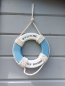Mobile Preview: Holz Deko Rettungsring Maritime Wanddeko 'Welcome on Board' - blau