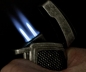 Preview: Passatore Zigarren Feuerzeug Bogota 2-Flammen Jet Silber Antik Finish