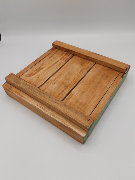Holz Tablett groß eckig natur/bunt EINZELSTÜCK