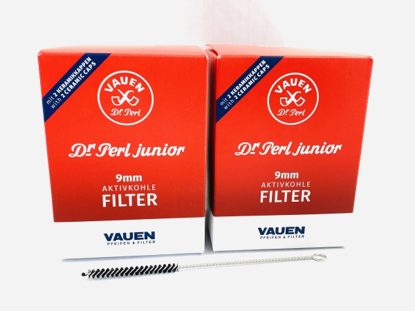 VAUEN Dr. Perl Pfeifen Filter 2 x 180 9mm Filter 360 Stück + Pfeifenbürste