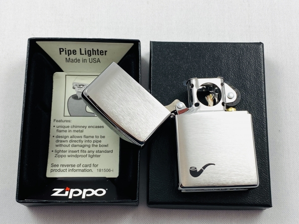 ZIPPO Pfeifen Feuerzeug Chrome Gebürstet - 60001199