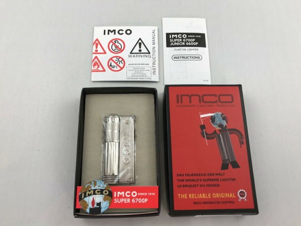 IMCO Super Triplex mit Logo Chrome Oil Nickel Feuerzeug Geschenk Set 