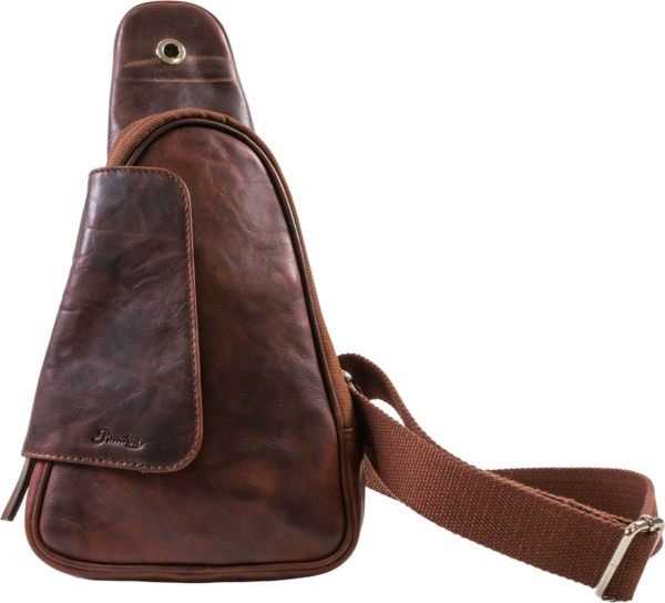 Passatore Pfeifen- und Zigarren Body Bag Tasche Leder braun antik Schulterriemen verstellbar