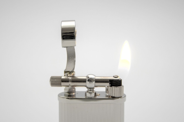 Peterson Pfeifen Feuerzeug Vintage Chrome gestreift schräge Flamme Stein Zündung