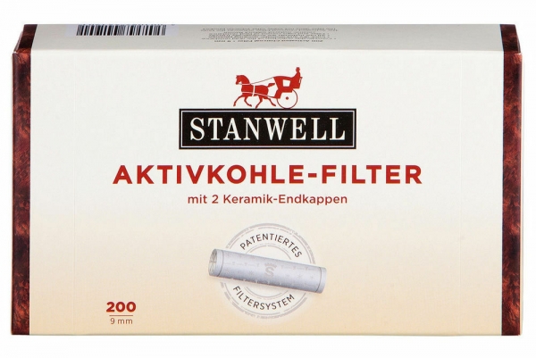 Stanwell Pfeifenfilter 200x 9mm Aktivkohle