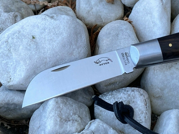 Otter Anker Messer groß Stahl 1.4034 mit Lederband Handmade in Solingen
