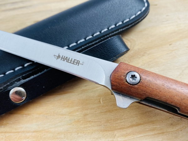 Haller Messer elegant und praktisch in Lederhülle - Sandelholzgriff