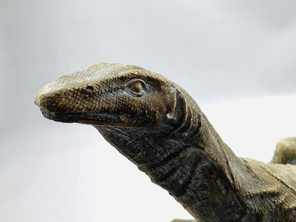 Leguan Gecko Premium Polystone Deko Figur antikgrau