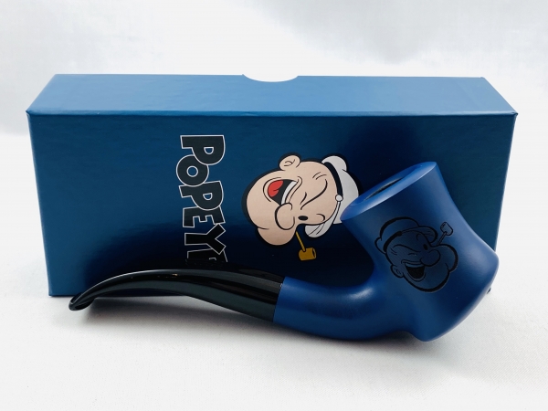 VAUEN Popeye Pfeife blau Gebogen - 9mm Filter Made in Germany