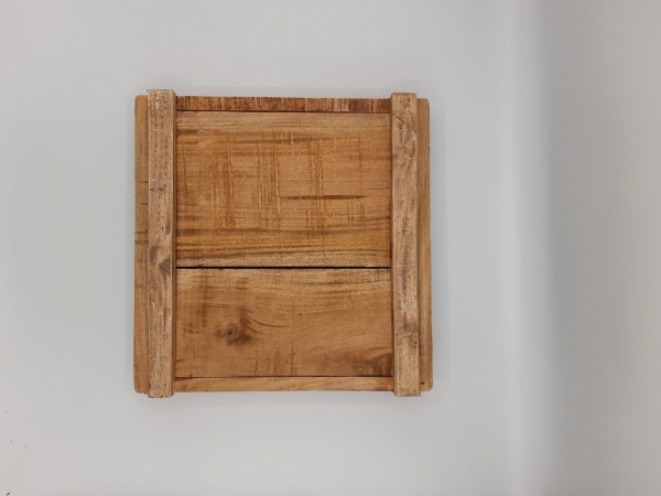 Holz Tablett klein eckig natur/bunt EINZELSTÜCK