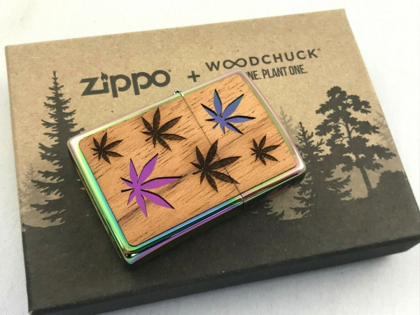 ZIPPO Woodchuck Mahagony Cannabis Rainbow beidseitig Feuerzeug - 60004581